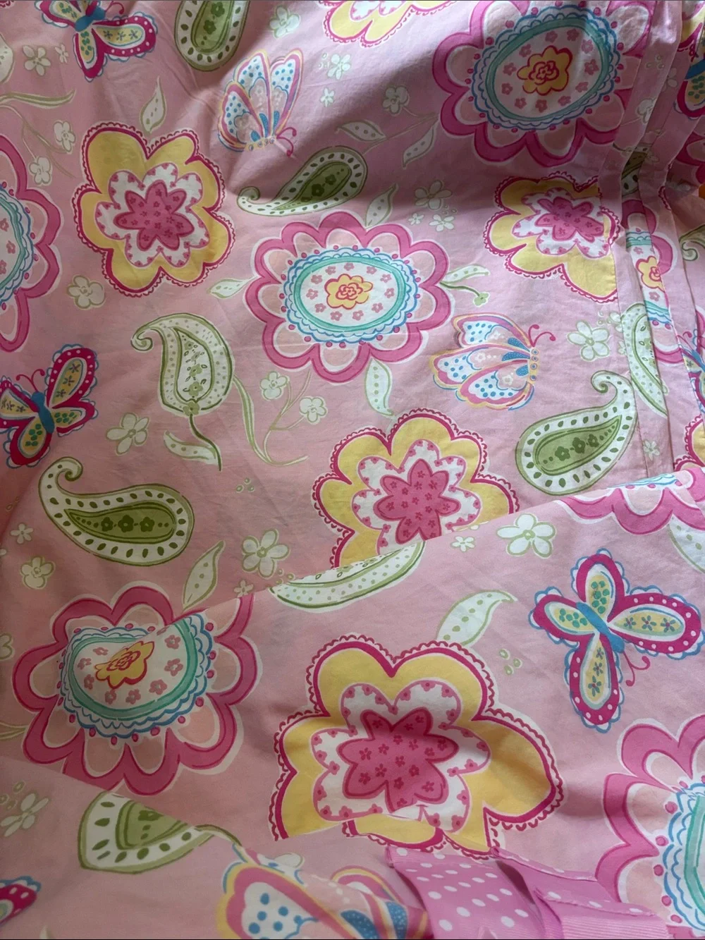 Pottery Barn Kids Pink Floral Paisley Duvet Cover Size Full/Queen